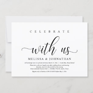 Celebrate with us, Wedding Elopement Dinner Invitation