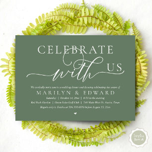 Celebrate with us, Wedding Elopement Dinner Invitation