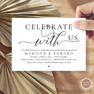 Celebrate with us, Wedding Elopement Dinner Invitation