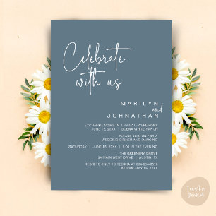 Celebrate with us, Wedding Elopement Dinner Party Invitation