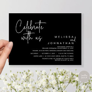 Celebrate with us, Wedding Elopement Dinner Party Invitation