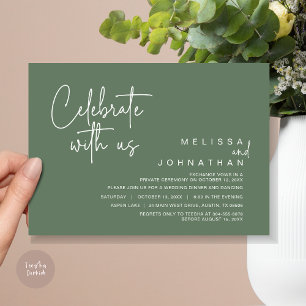 Celebrate with us, Wedding Elopement Dinner Party Invitation