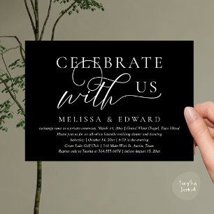 Celebrate with us, Wedding Elopement Dinner Party Invitation