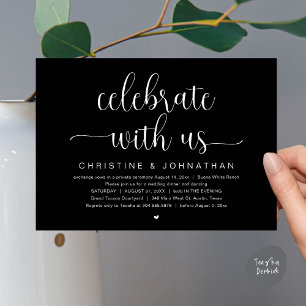 Celebrate with us, Wedding Elopement Dinner Party Invitation
