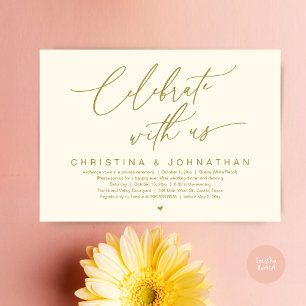Celebrate With Us Wedding Elopement Dinner Party  Invitation