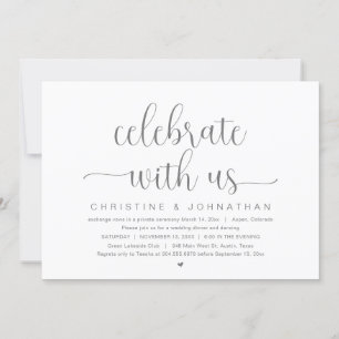 Celebrate with us, Wedding Elopement Dinner Party Invitation