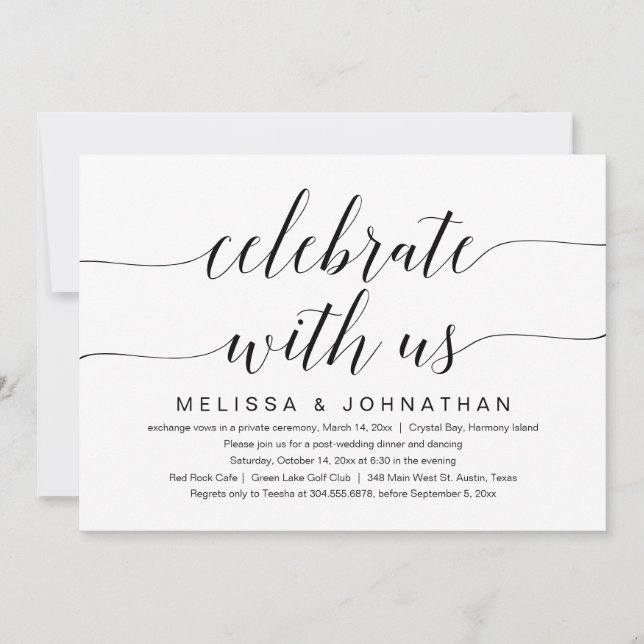 Celebrate with us, Wedding Elopement Invitation (Front)