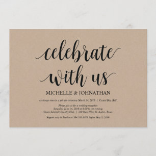 Celebrate with us Wedding Elopement Invites