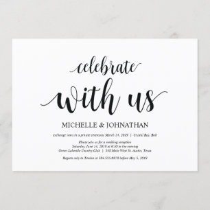 Celebrate with us, Wedding Elopement Invites