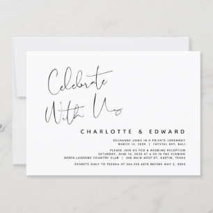 Celebrate with us, Wedding Elopement Party Invitat Invitation