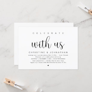 Celebrate with us, Wedding Elopement Party Invitat Invitation