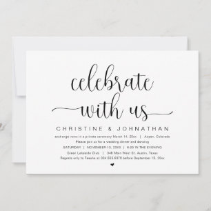 Celebrate with us, Wedding Elopement Party Invitat Invitation