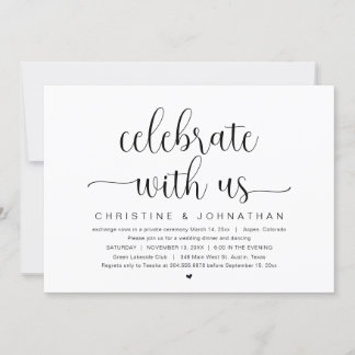 Celebrate with us, Wedding Elopement Party Invitat Invitation