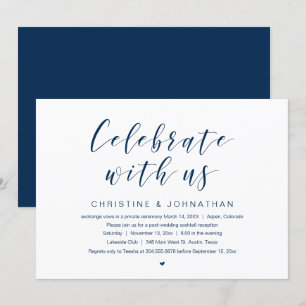 Celebrate with us, Wedding Elopement Party Invitat Invitation