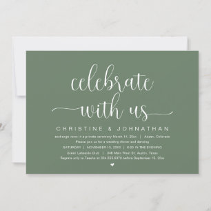 Celebrate with us, Wedding Elopement Party Invitat Invitation