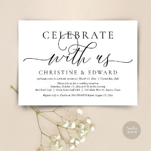Celebrate with us, Wedding Elopement Party Invitat Invitation