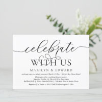 Celebrate with us, Wedding Elopement Party Invitat