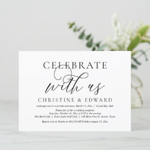 Celebrate with us, Wedding Elopement Party Invitat Invitation