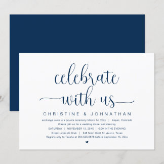 Celebrate with us, Wedding Elopement Party Invitation