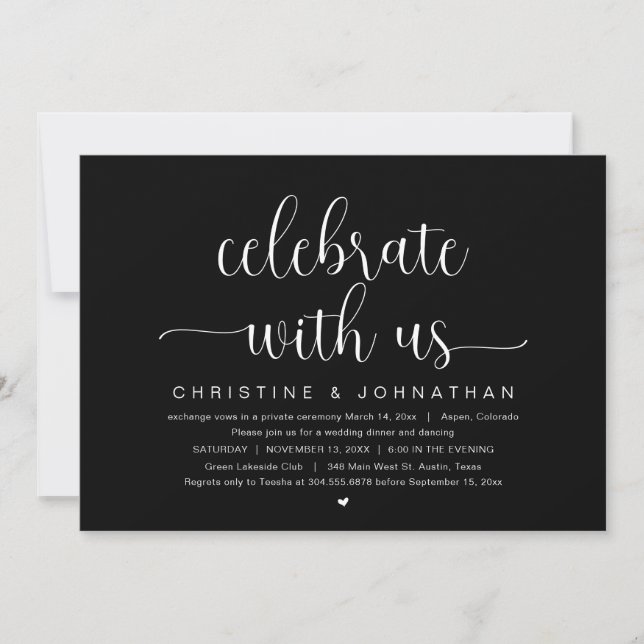 Celebrate with us, Wedding Elopement Party Invitation (Front)