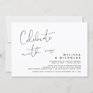 Celebrate with us, Wedding Elopement Party Invitation