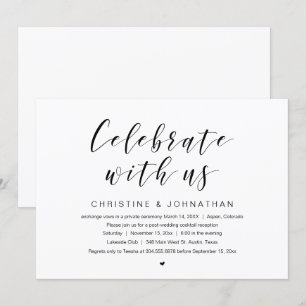 Celebrate with us, Wedding Elopement Party Invitation