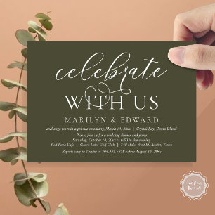 Celebrate with us, Wedding Elopement Party Invitation