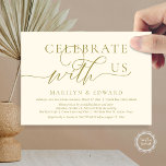 Celebrate with us, Wedding Elopement Party Invitation<br><div class="desc">Elegantly announce your happily ever after with our modern-themed wedding elopement celebration invitation card, "Celebrate with us". Tailored for couples continuing their love story, this invitation strikes a perfect balance of sophistication and charm, setting the scene for an unforgettable event. Featuring a modern contemporary script design, it adds a touch...</div>