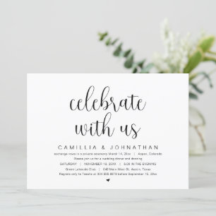 Celebrate with us, Wedding Elopement Party Invitation