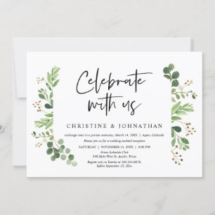 Celebrate with us, Wedding Elopement Party Invitation