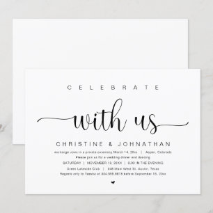 Celebrate with us, Wedding Elopement Party Invitation
