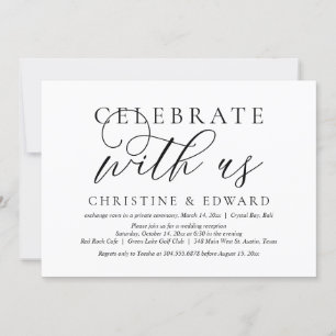 Celebrate with us, Wedding Elopement Party Invitation