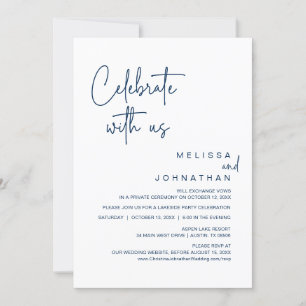 Celebrate with us, Wedding Elopement Party Invitation
