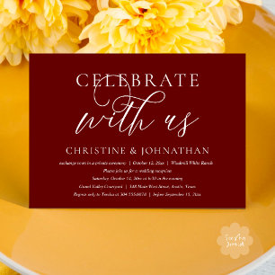 Celebrate with us Wedding Party Dinner Burgundy Invitation