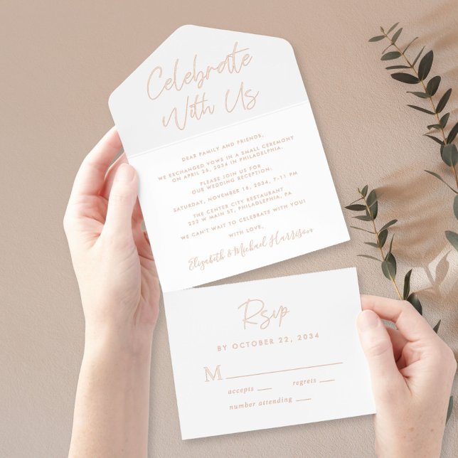 Celebrate With Us Wedding Reception All In One Invitation (Creator Uploaded)