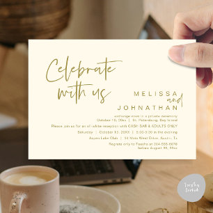 Celebrate with us, Wedding Reception Cash Bar Invitation