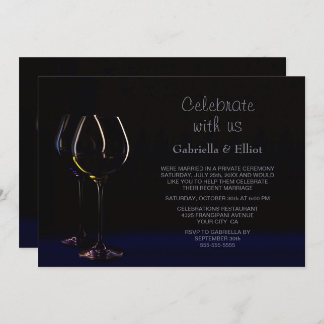 Celebrate With Us Wedding Reception Invitation (Front/Back)