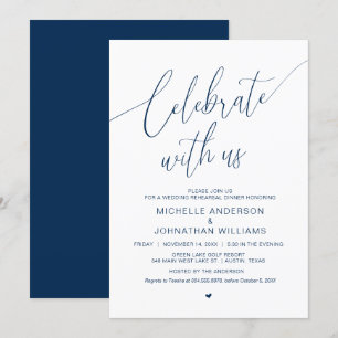 Celebrate with us, Wedding Rehearsal Dinner Invita Invitation