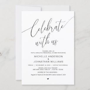 Celebrate with us, Wedding Rehearsal Dinner Invitation
