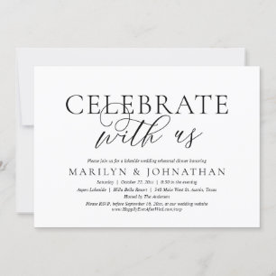 Celebrate With Us, Wedding Rehearsal Dinner Party Invitation