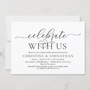 Celebrate With Us, Wedding Rehearsal Dinner Party Invitation