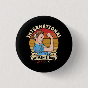 Celebrate Womens International Womens Day 8 March 3 Cm Round Badge