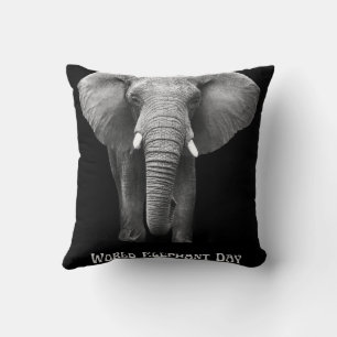Celebrate World Elephant Day: Majestic Design  Cushion