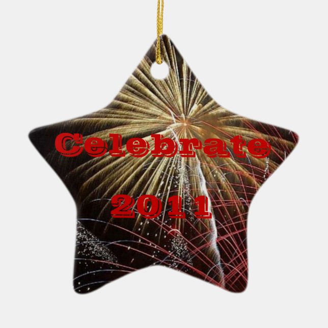 Celebrate - Year Customisable Ceramic Tree Decoration (Front)