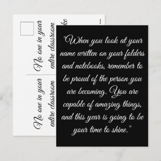 Celebrate Your Child's Unique Back To School Journ Holiday Postcard