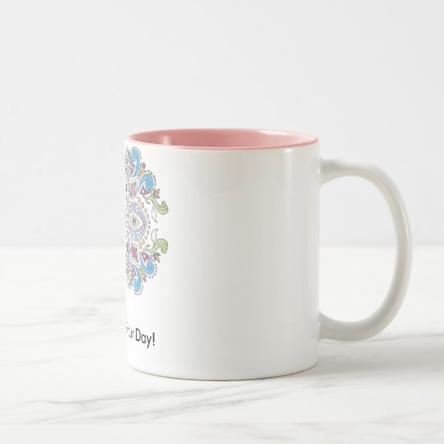 "Celebrate Your Day!" Theresa Hartman Two-Tone Coffee Mug (Right)