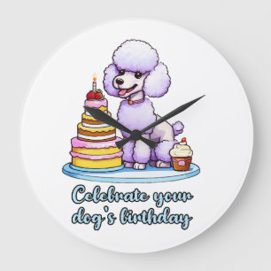 Celebrate your dog birthday large clock