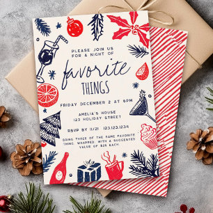 Celebrate Your Favorite Things Christmas Holiday Invitation