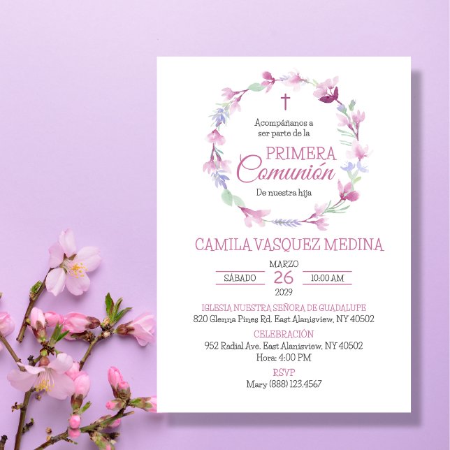 Celebrate your girl's First Holy Communion with th Invitation (Creator Uploaded)