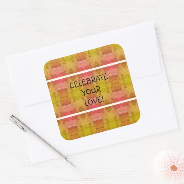 Celebrate Your Love!  Square Sticker (Envelope)